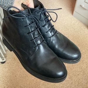 Black Camper Lace Up Ankle Boots